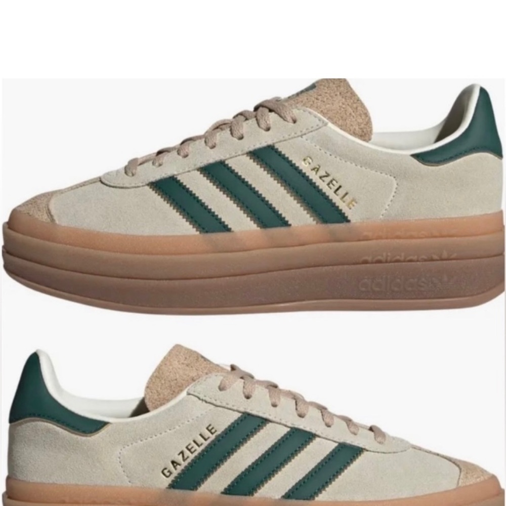 ADIDAS Gazelle Bold Platform sneaker Cream and Green size 7